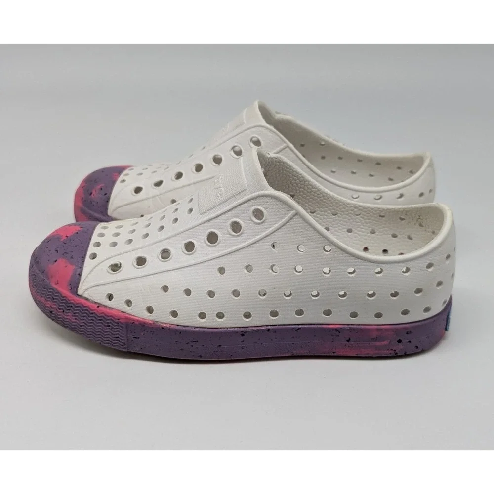 Native Jefferson Marbled Waterproof Sneaker‎ Shoe Unisex Kids Sz C12 Beach Pink